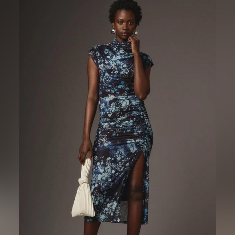 Anthropologie The Maya Navy Floral Midi Dress